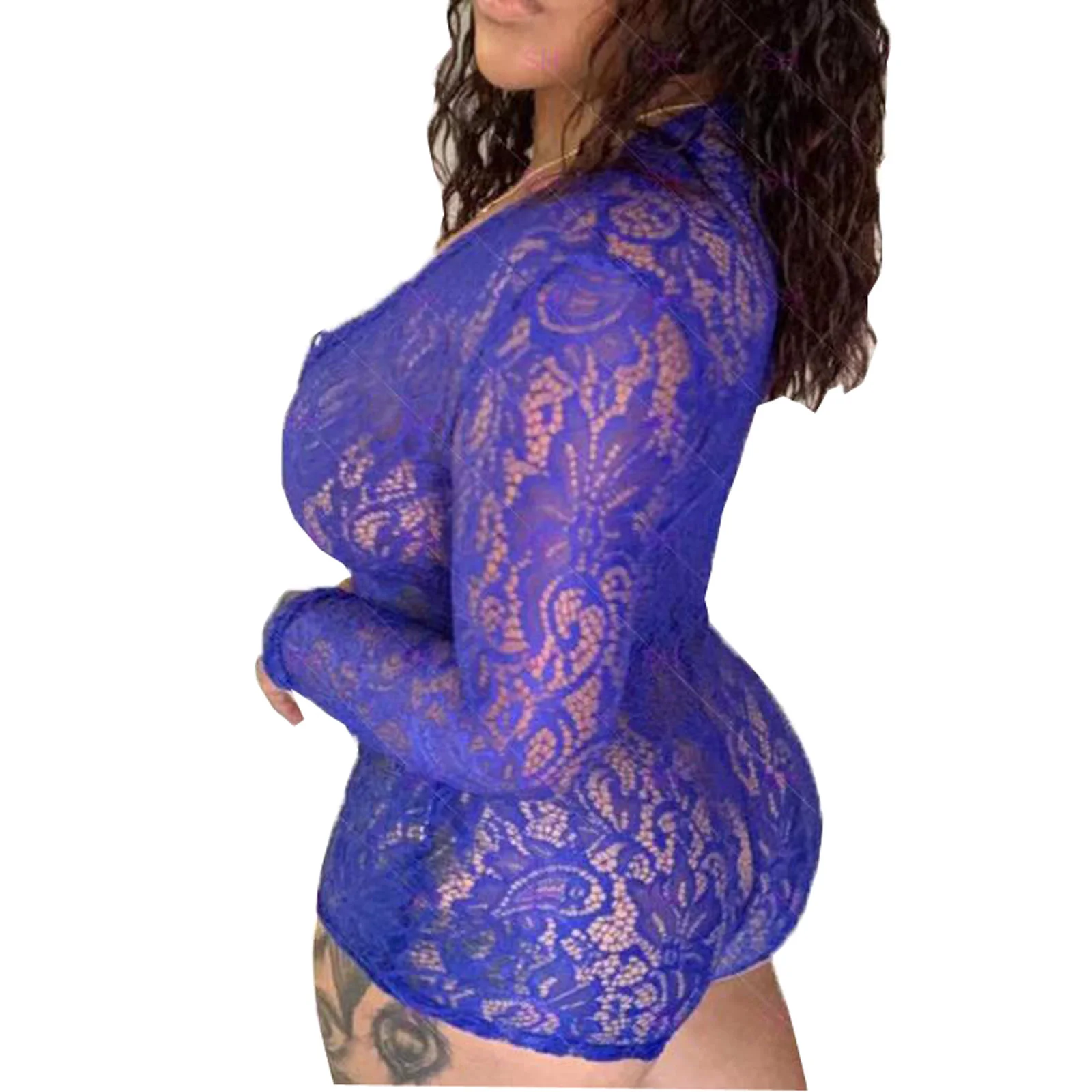 Комбинезон женский кружевной с V-образным вырезом и коротким рукавом комбинезон