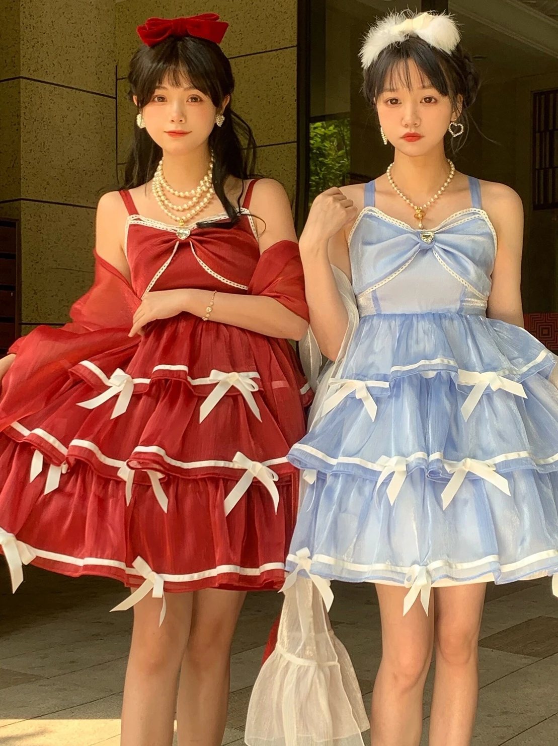 

Летнее милое красное/синее платье Jsk В Стиле Лолита, Милое сексуальное женское платье на бретельках с бантом, Черные милые платья в стиле рет...