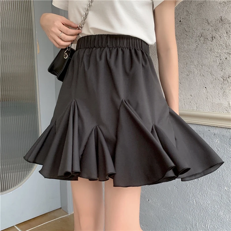 

Summer New High Waist White Ball Gown Skirts For Womens Clothes Korean Fashion Casual Faldas Cortas Jupe Femme Roupas Femininas