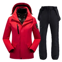 womens ski suit thick warm windproof waterproof ski jacket pants set female snowboarding costumes snow trousers outdoor wear
