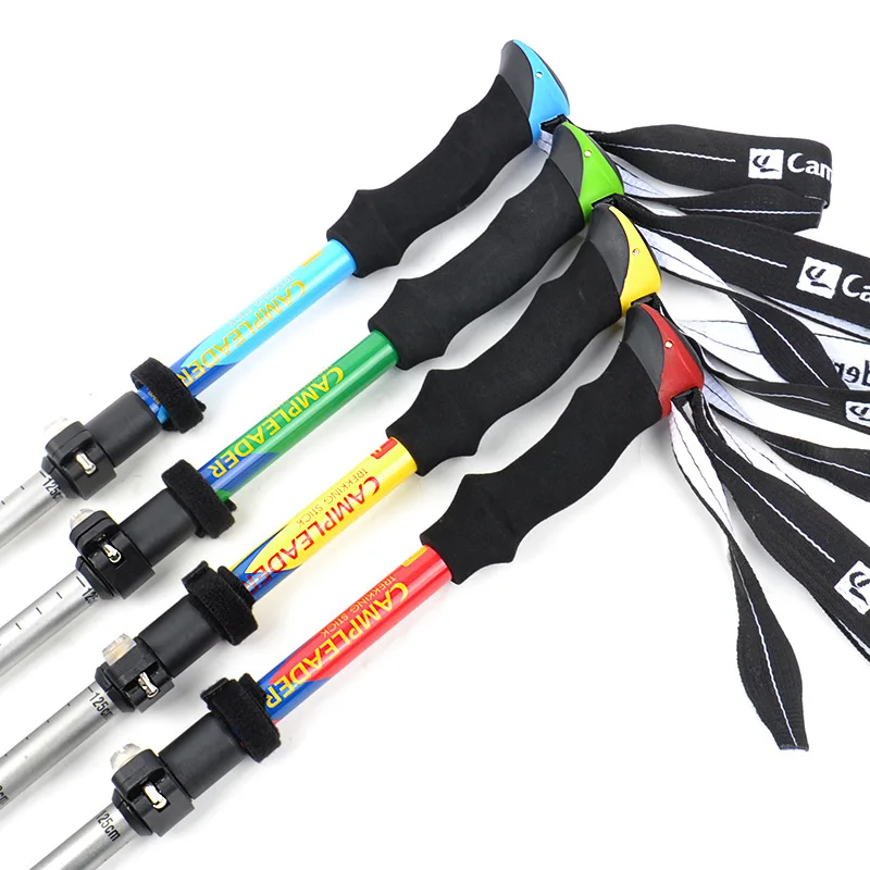 

Outdoor portable external lock folding climbing stick walking crutches equipment cane hiking accessories pole climber