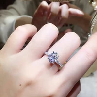 9K White Gold Ring Luxury Oval Cut Moissanite GH Color excellent cut Moissanite Ring Anniversary gift Engagement ring
