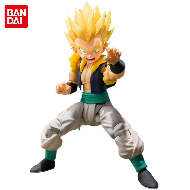 

BANDAI Original Edition SHF Dragon Ball Super Saiyan Mischievous Gotenks 13CM ABS Anime Figures Gotenks Movable Model Toy Gifts