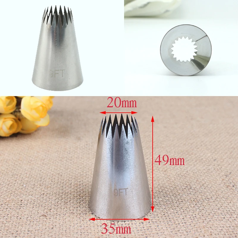 Кондитерские Насадки # 9FT Большая насадка для украшения торта из нержавеющей