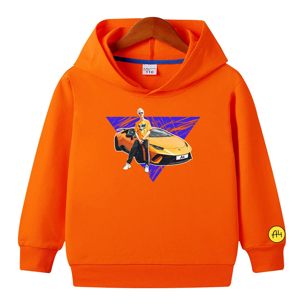 Merch A4 Lamba Print Children Hoodie 2021 Summer Thin Quality Boy Girl Baby Hooded Sweatshirts Casual Kids Clothing Sportswear