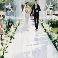 New White Themes Wedding Decorations Centerpieces Mirror Carpet Aisle Runner For The Party Stage Shooting Props Supplies