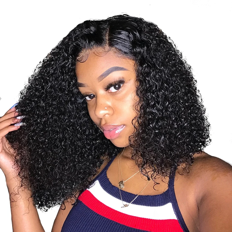 

Afro Kinky Curly Wigs Woman 150% Density Human Hair Wigs 13x4 Transparent Lace Frontal Part Wig Pre-Plucked with Baby Hair
