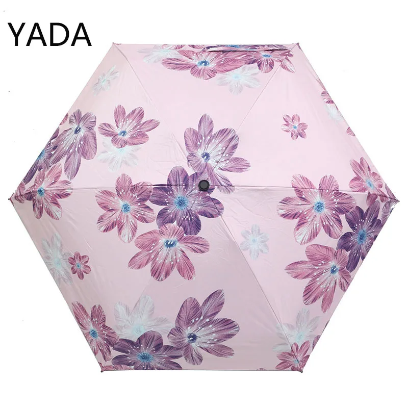 

YADA Light Weight Mini Flower Umbrella Small Pocket Rainy Five Pocket Foldable Umbrella For Women Capsule Umbrellas YD210055