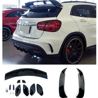 For Mercedes Benz X156 GLA-Class GLA250 45 AMG Car Rear Spoiler Trunk Window Roof Wing +Side Splitter Canard Air Vent Cover Trim