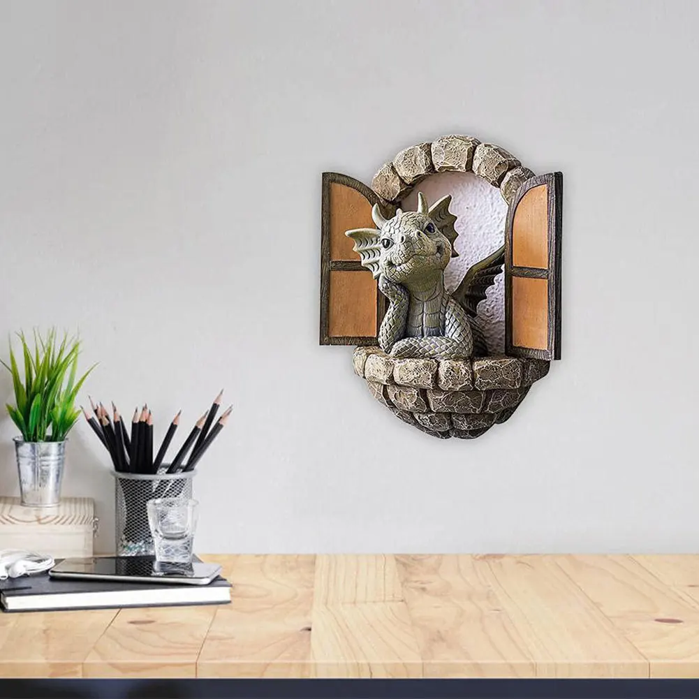 Полимерные украшения в виде динозавра для восхождения окна двери дерева двора