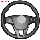 DIY сшитый вручную черный мягкий PU искусственная кожа Чехол рулевого колеса автомобиля для Volvo S60 V70 V60 V50 2014 XC60