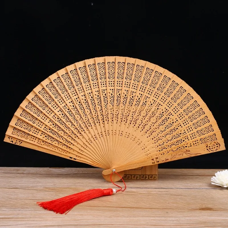 

Chinese wind folding fan custom women with pendant classic portable fan gift fan high quality fan chinese folding fan
