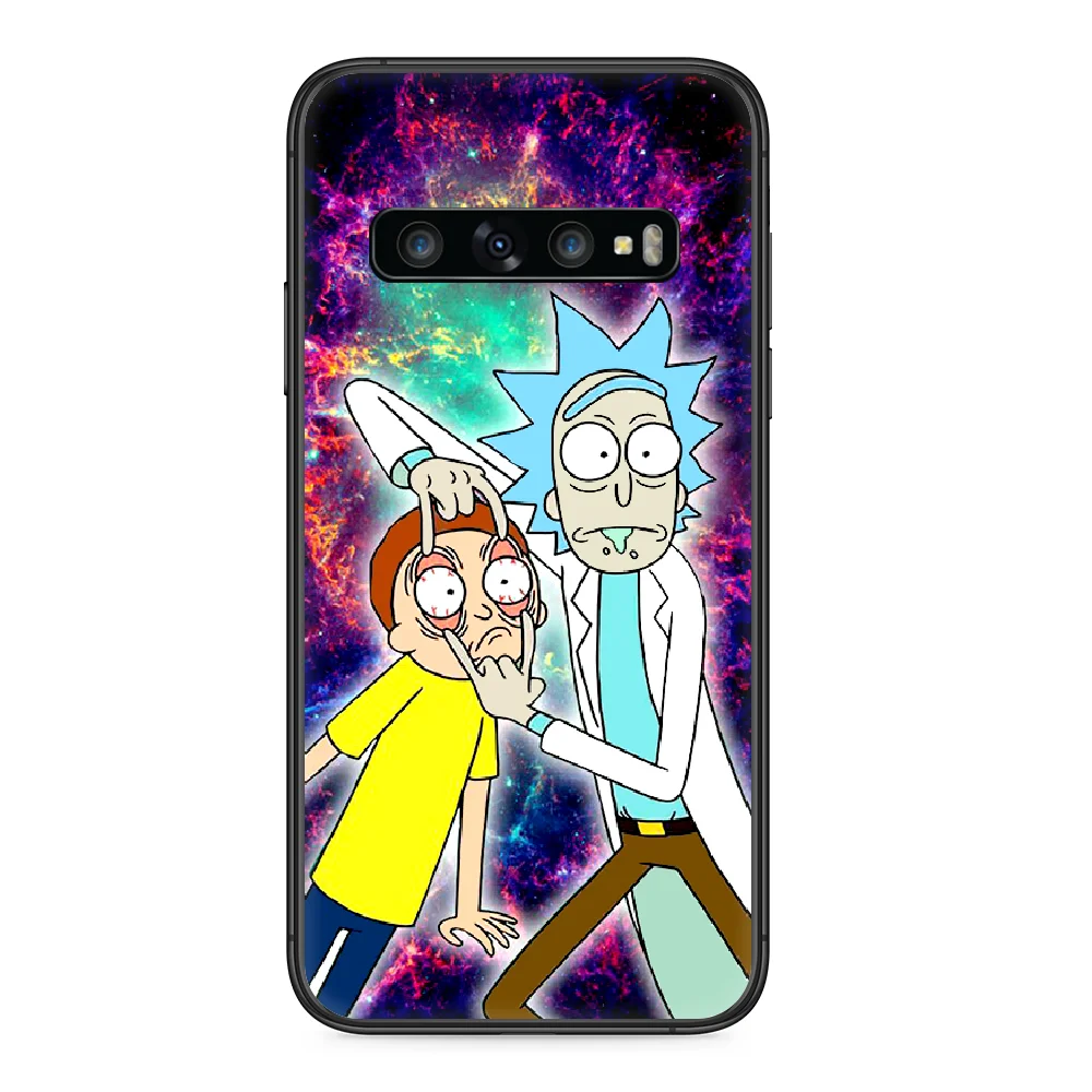 

Cartoon Ricks Funny Mortyd Phone case For Samsung Galaxy Note S 8 9 10 20 Plus E Lite Uitra black shell fashion waterproof trend