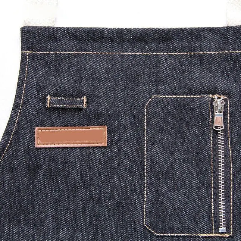 

29 New Fashion Kitchen cooking Denim apron for Woman and man Restaurant work apron Pinafores Tablier Unisex adult apron