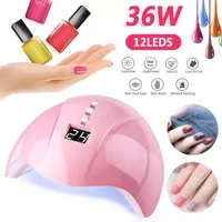 led nail lamp with 12 pcs leds for manicure gel nail dryer drying nail polish lamp 30s60s90s auto sensor manicure tools