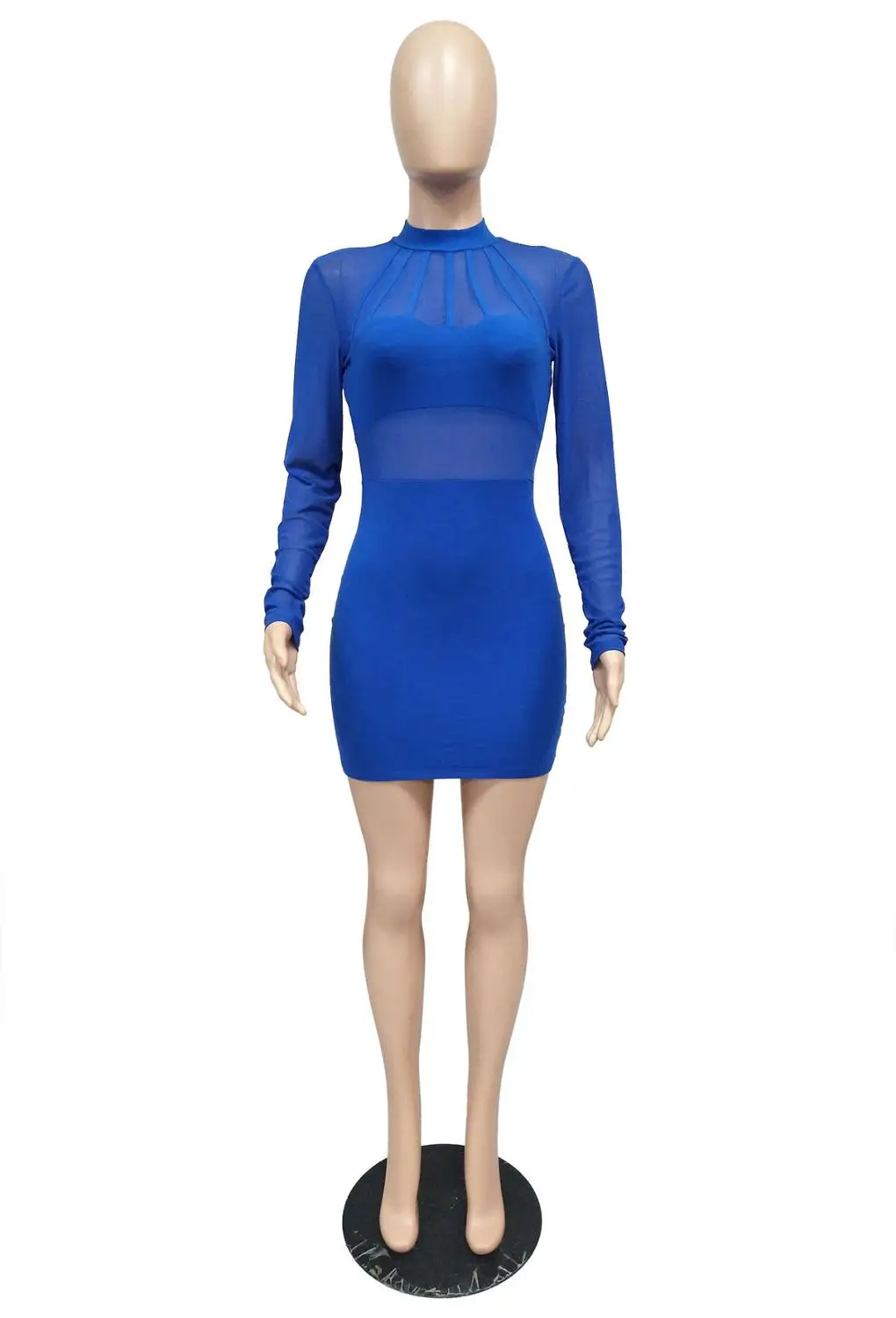 

European new solid color sexy slim dress fashion nightclub o-neck long sleeve women's shirt skirt