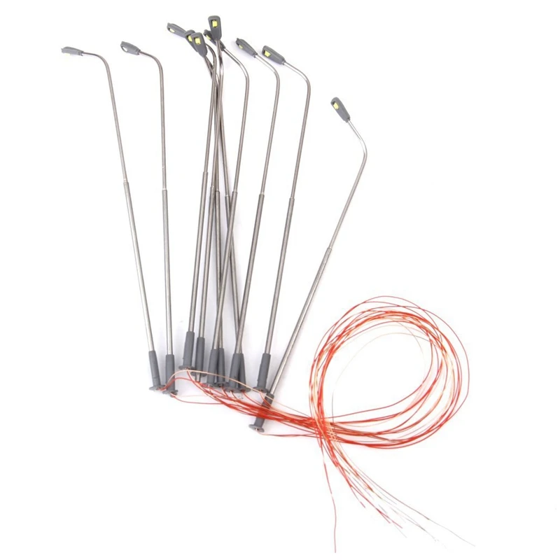 10 pcs Model LED Street Lamp Lighting Single Head Train Layout Landscape 1: 100 | Спорт и развлечения