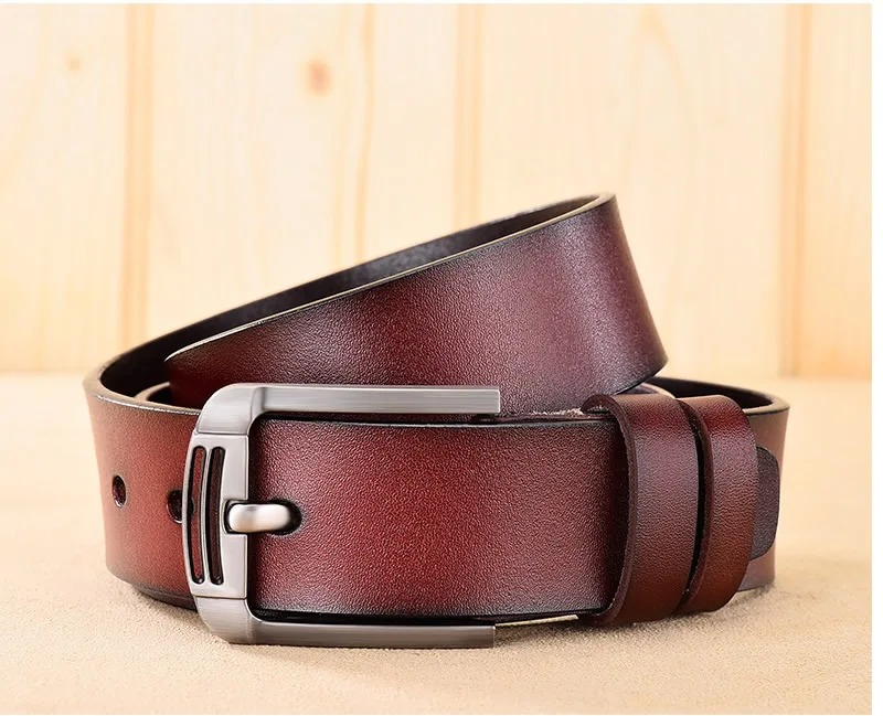 

FANGE mens belt high quality cow genuine leather men belts leather male slide ratcher for jeans belt for men fashion FG4144B