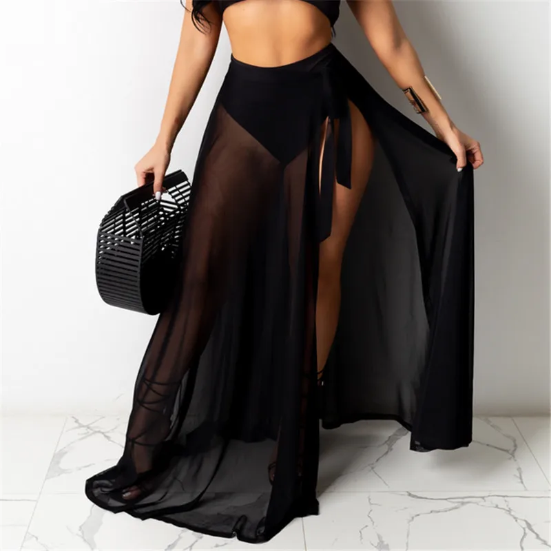 Женская шифоновая прозрачная накидка-бикини iTranyee летняя пляжная юбка в стиле