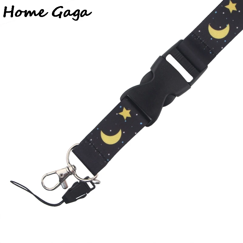 Homegaga Star Moon Cat Print Phone Neck Strap Cartoon Lanyards for Keys USB Camera Whistle Cute ID Badge Holders Hang Rope D2780 | Дом и сад