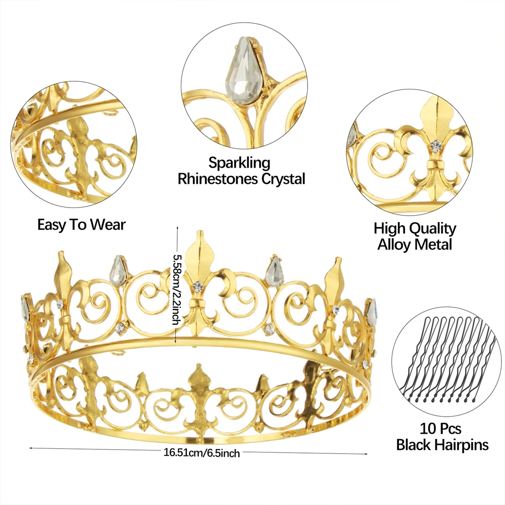Тиары и короны в стиле барокко для мужчин винтажные диадемы аксессуары волос