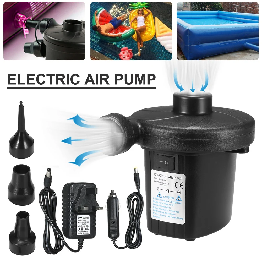 

Насос надувной электрический, матрас портативный для кемпинга, надувной насос для бассейнов, плавательных бассейнов, кроватей, лодок