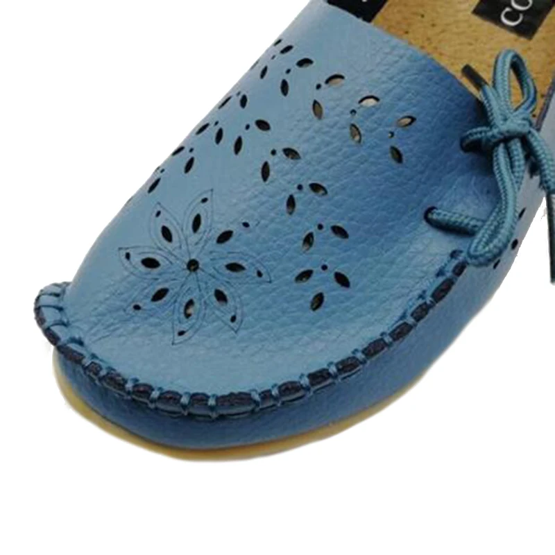 Туфли женские с вырезами удобные мокасины лоферы без застежки Повседневная