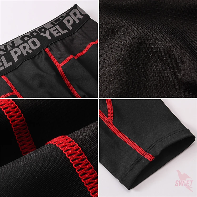 Quick Dry Running Compression Pants Tights Men Breathable Mesh Patchwork Sports Leggings Fitness Sportswear Gym Skinny Trousers