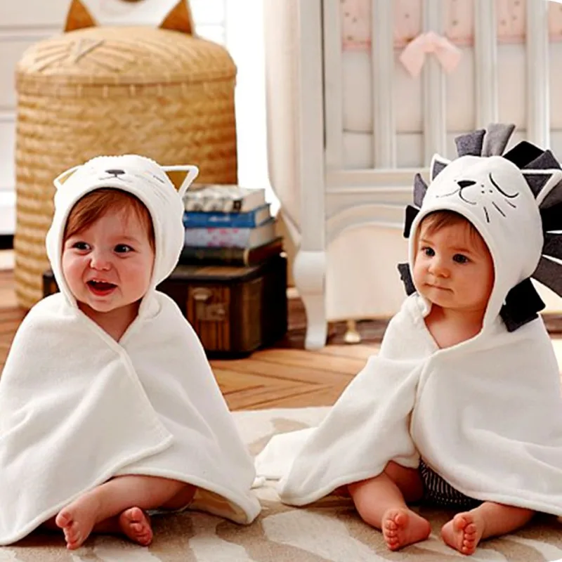 

Hooded Cat Modeling Baby Bathrobe Cartoon Baby Spa Towel Character Kids Bath Robe Infant Beach Towels New F