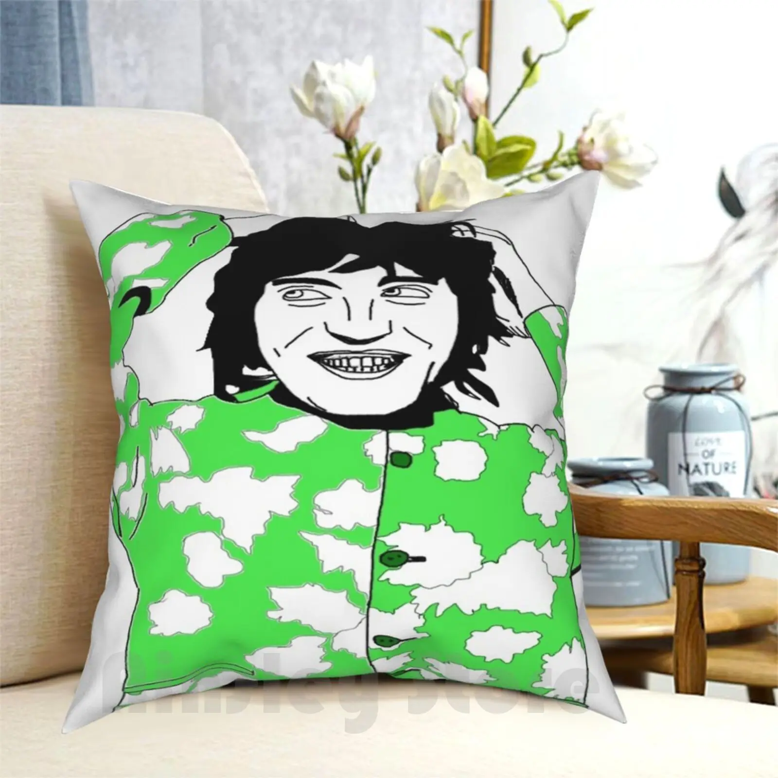 

Чехол с зеленой подушкой Noel Fielding, мягкий чехол для дома с рисунком, крутой зеленый
