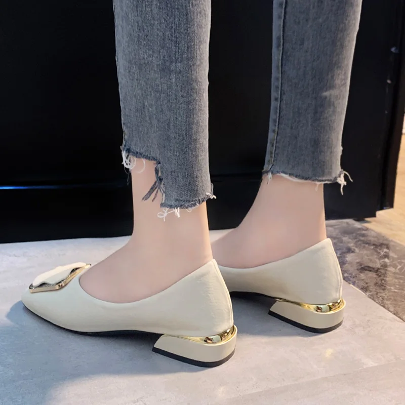 

Summer Shoes Ladies Casual Female Sneakers Soft Autumn Square Toe Low Heels 2021 Fashion Women's Flats Shallow Mouth Elegant All