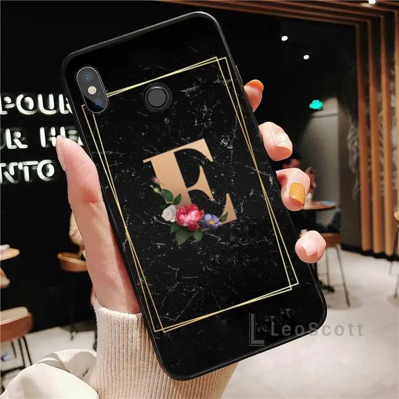 

Phone Case For Xiaomi Redmi note 4 4X 8T 9 9s 10 K20 K30 cc9 9t pro lite max Fashion Tides 26 Letter A-Z