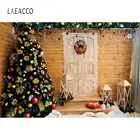 Фон для фотосъемки с изображением деревянной доски и рождественской елки