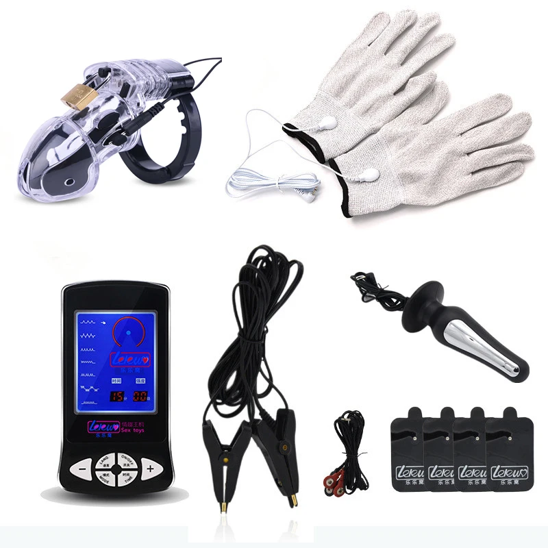 CB6000 клетка верности электро шоковые перчатки искусственная Анальная пробка