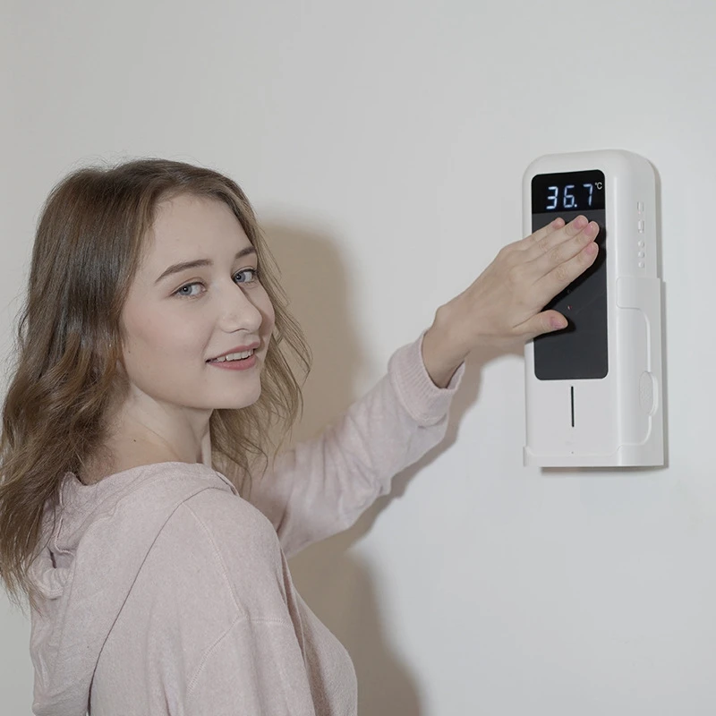 

Настенный Автоматический Инфракрасный датчик измерения температуры дозатор мыла с распылителем, используется в офисах, школах, коммуникац...