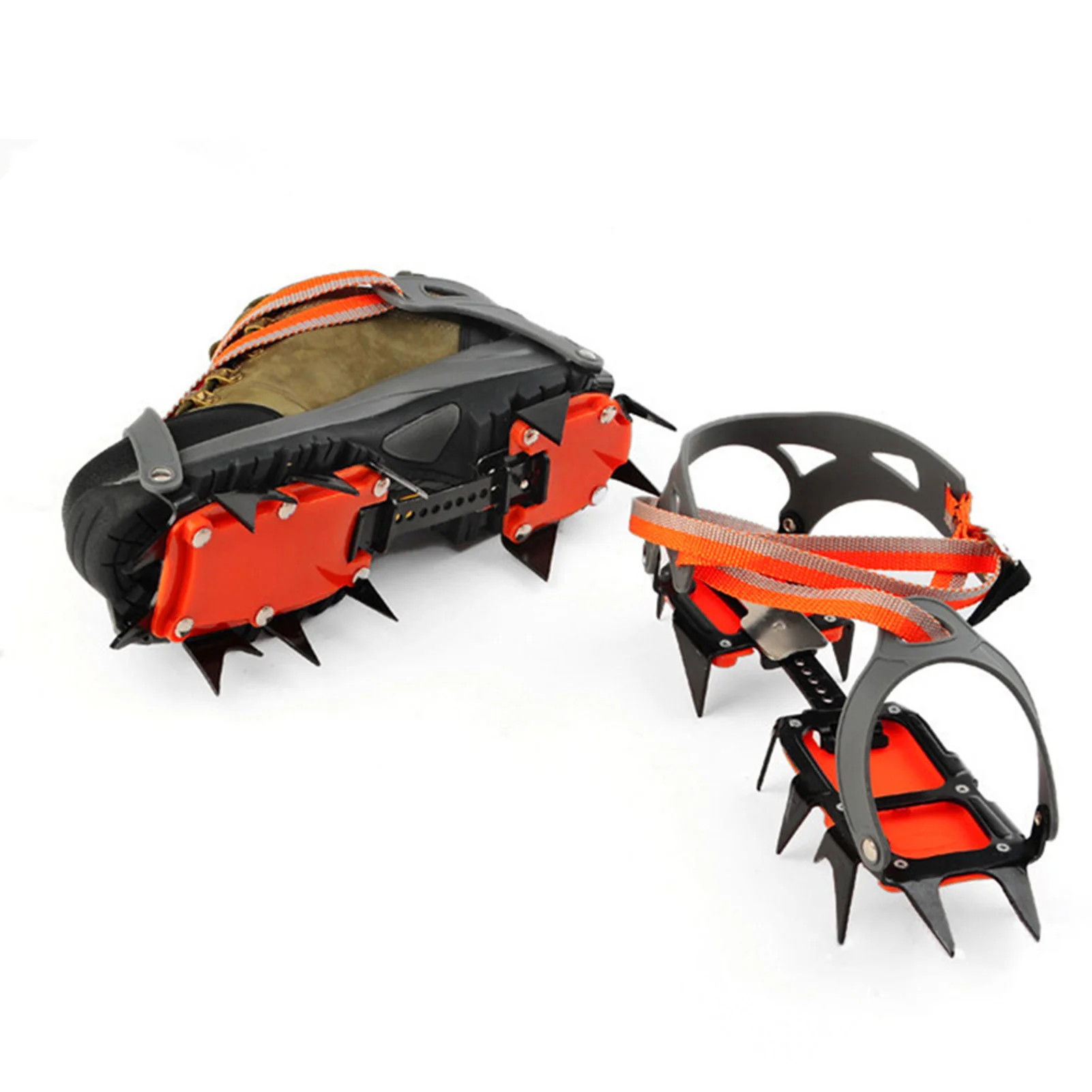 

Climbing Crampons for Outdoor Winter Walk Ice Fishing 12 Spikes Snow Shoes Antiskid Shoes Manganese Steel Shoe Covers