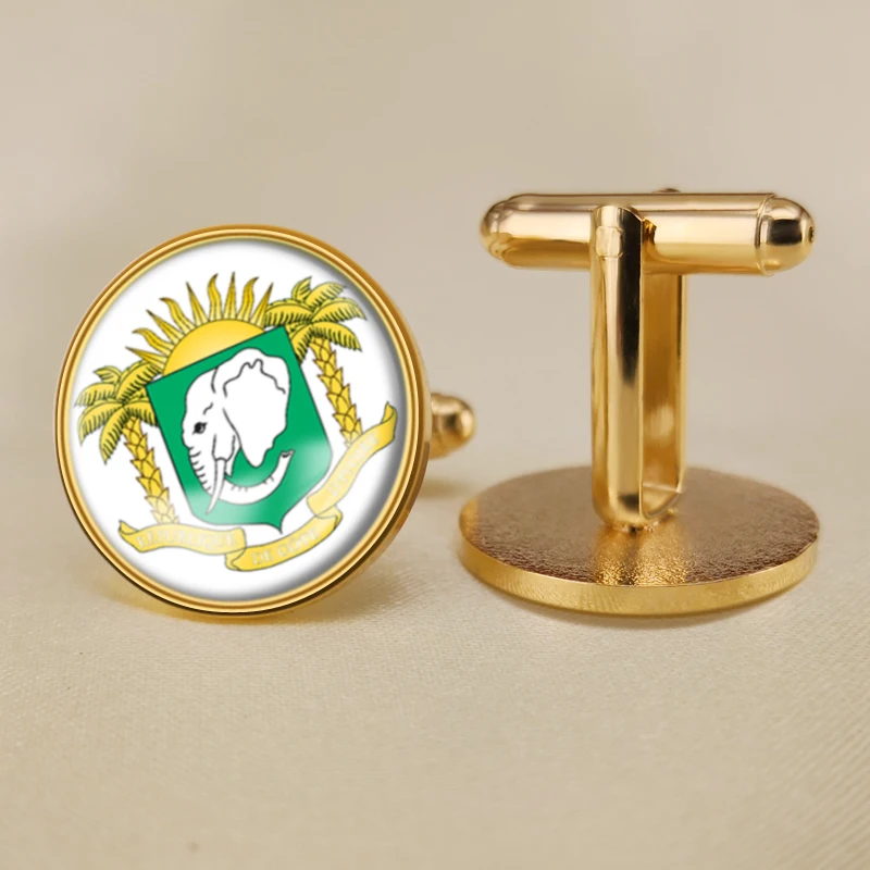 Запонки с гербом Кот-д' 'ивуара флагом государственным | Украшения и