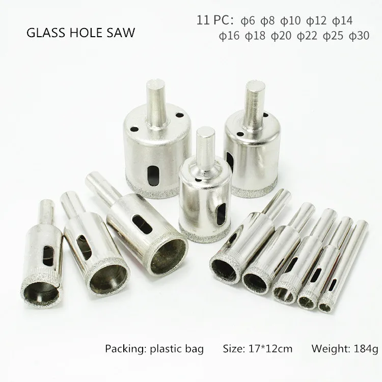 Открывалка для отверстий стекла 15 шт. сделайте отверстия на глазурованной