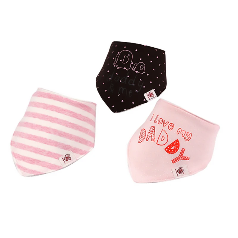 qksj002-20 3-Pack/lot Baby Bibs 100%Cotton Waterproof Cute cartoon print embroidery Saliva Towel Newborn Toddler Infant Boys Girls Stuff - Цвет: qksj002-20