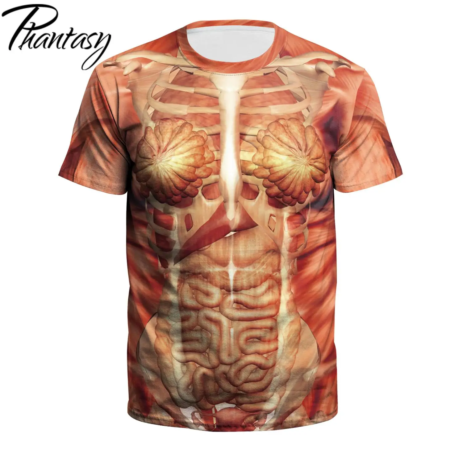 Мужские летние футболки с 3D-принтом Phantasy повседневные свободные коротким