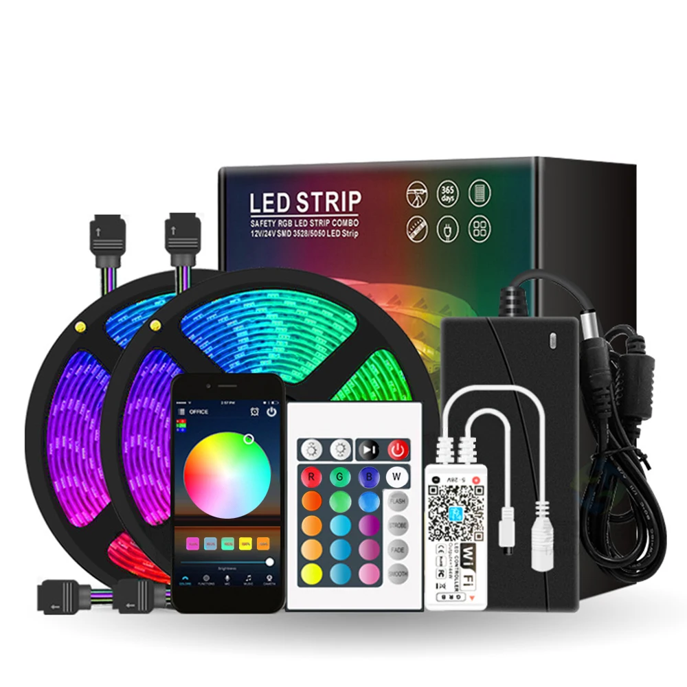 5 м 10 светодиодный светильник RGB 5050 гибкая лента Fita rgb диод DC 12 В WiFi приложение