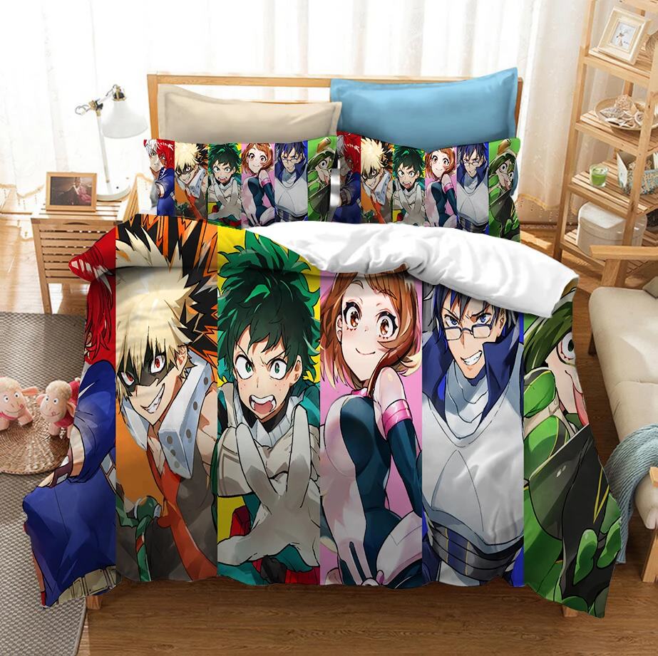 

Japan Anime My Hero Academia 3D Printed Bedding Set Duvet Covers Pillowcases Comforter Bedding Set Bedclothes Bed Linen 05