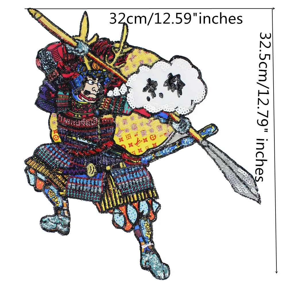 1 шт. вышивка японского воина аппликация нашивки для одежды нашивка спины сделай