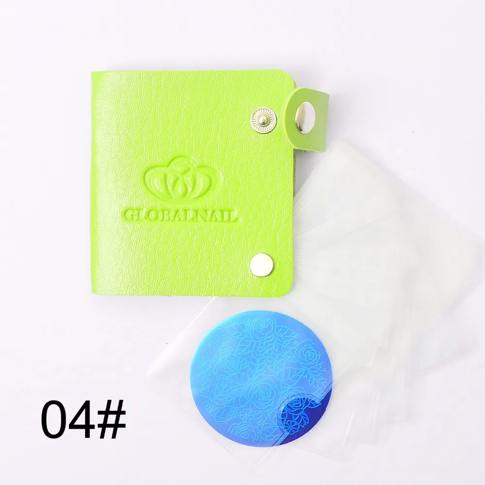 

24 Slots Stamping Template Holder Square Round Nail Stamping Plates Organizer Pattern Empty Case Nail Art Manicure Tools