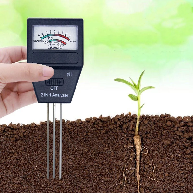 

2 in 1 Analog Meter Soil pH Meter & Fertility Tester with 3 Probes Ideal Instrument Environmental Concepts pH Anzlyzer