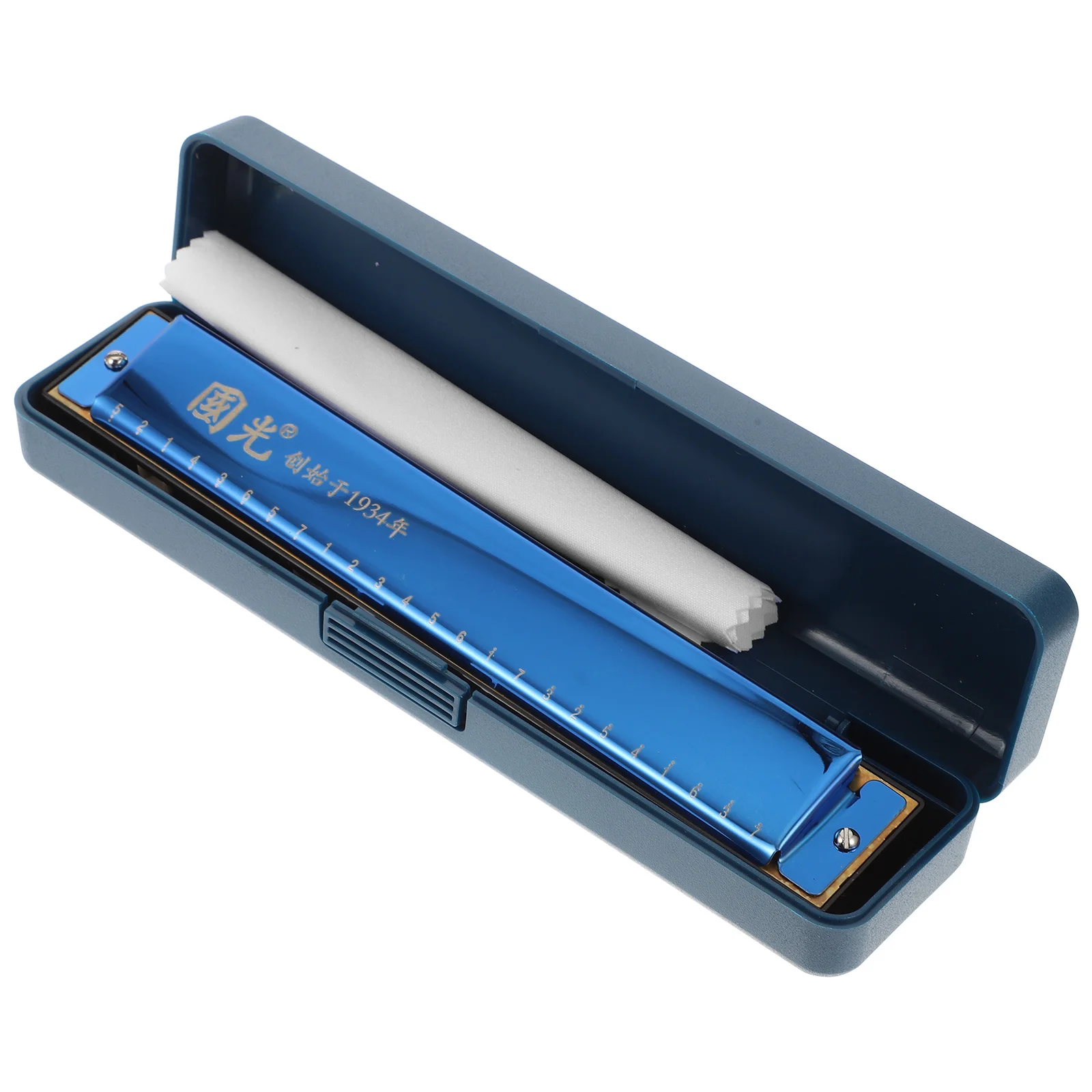 

1Pc Complex Tones C-Key Harmonica Practical 24 Holes Harmonica with Packing Box (Sapphire blue)