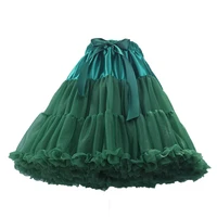 christmas green adult women tutu skirt plus size fluffy pettiskirt petticoat for women teenage party dance 40cm skirt costume