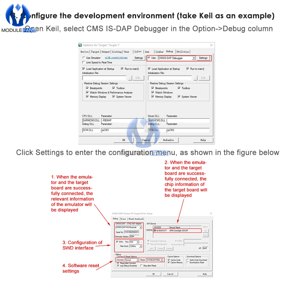 Симулятор эмулятора CMSIS DAP/DAPLink для загрузчика STM32 JTAG/SWD/последовательный