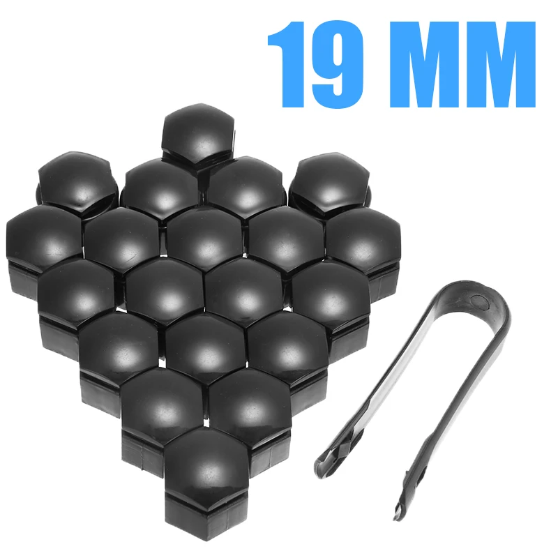 20 шт./компл. 19 мм черный автоматический центр крышки с резьбой пылезащитные