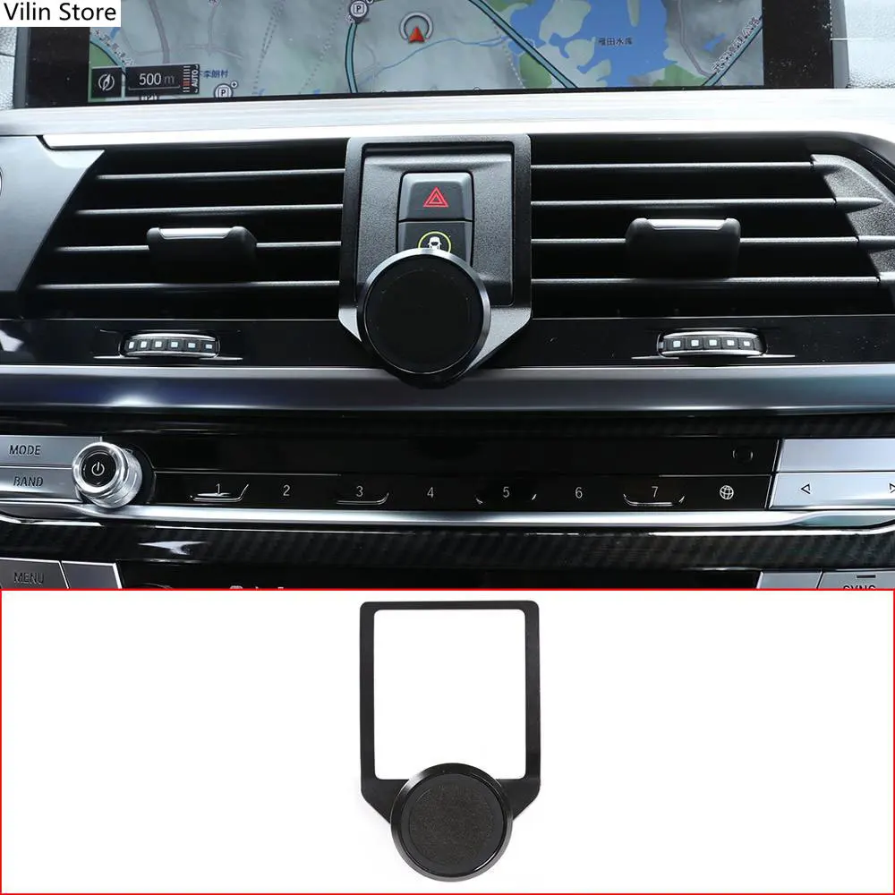

For BMW X3 X4 G01 G02 18-21 Aluminum Alloy Black Cell Phone Holder Navigation Bracket